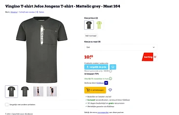 Vingino t-shirt maat 164