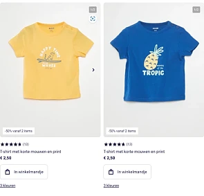 -50% vanaf 2 artikelen uit selectie, ook op baby items 🤑 Bij Kiabi