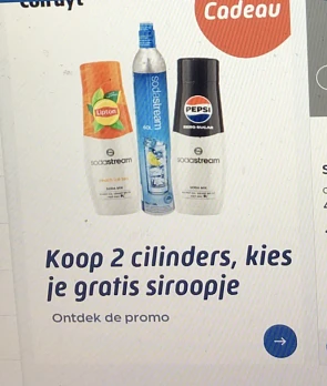 Gratis siroop bij aankoop van sodastream cilinders