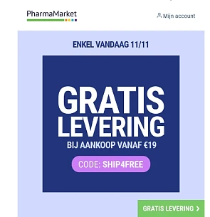 Gratis verzending pharmamarket