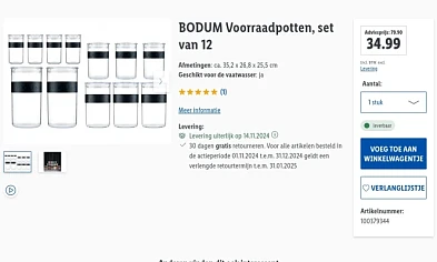 Bodum voorraadpotten