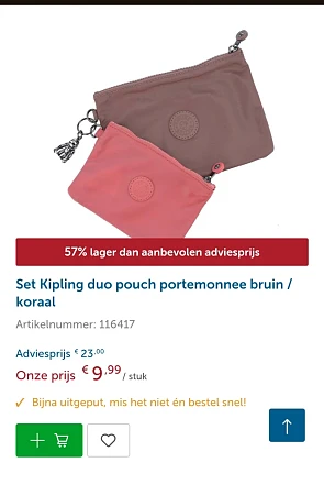 Kipling duo pouch portemonnee