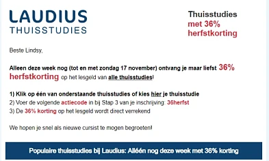 -36% op thuisstudies bij Laudius 📚