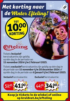 Winter Efteling tickets met €10 korting ✨