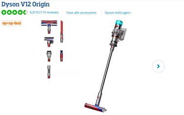 Dyson V12 Origin voor €379 op Coolblue
