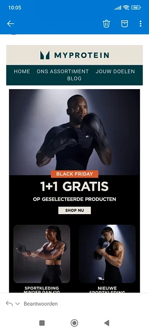 1+1 gratis bij myprotein