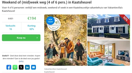 Tot -64% op weekendje Kaatsheuvel 🧳