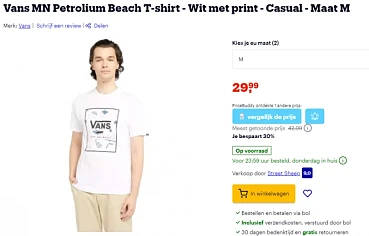 -30% Vans t-shirt, casual, maat M 👕