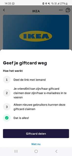 Eenmalige Ikea cashback via Woolsocks €25