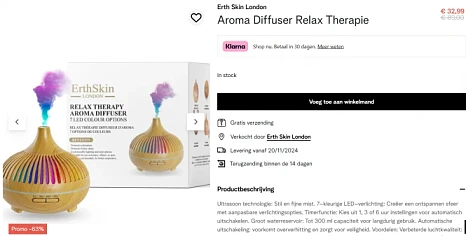 Tot -75% op aroma diffuser ✨ Mega Black days deal