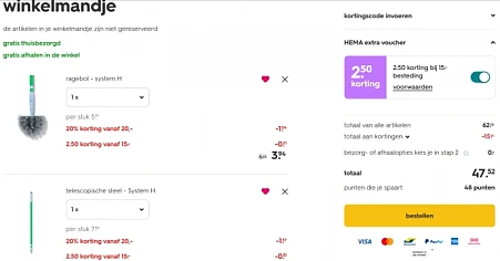 -20% op alles bij HEMA + extra korting met Hema Extra