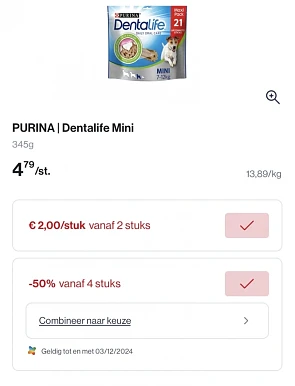Dentalife sticks voor hond in promo