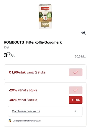 Rombouts filterkoffie koopje