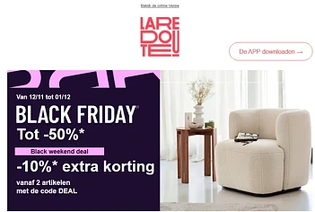 Tot -50% bij La Redoute en nog eens -10% extra