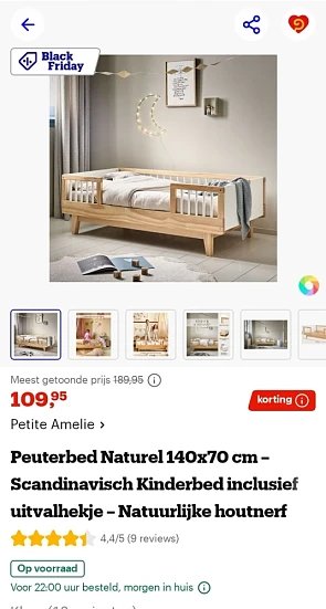 Peuterbed Petite Amelie zonder matras