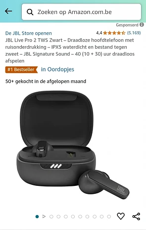 JBL Live Pro 2 TWS Zwart