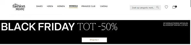 tot -50% korting bij the fashion store