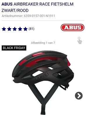 Abus AirBreaker Race Fietshelm Zwart/Rood