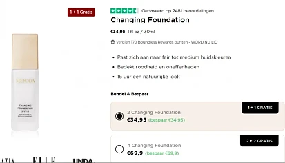 50% korting op foundation, blush of travel kit 🖤 Sale deal