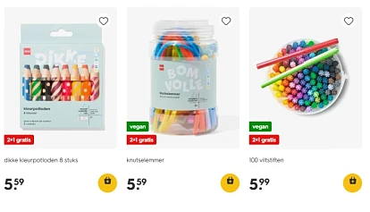 2+1 gratis 🖤 Knutselen & Kantoor 🖤 Black Friday deal HEMA