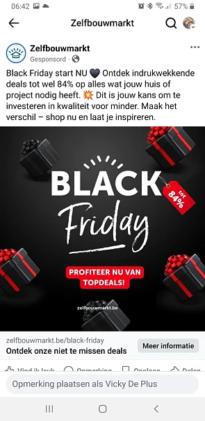 Zelfbouwmarkt tot 84%