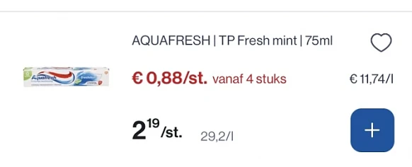 Tandpasta aquafresh