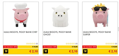 -80% Lilalu biggys spaarpotten 🐽 Pelckmans