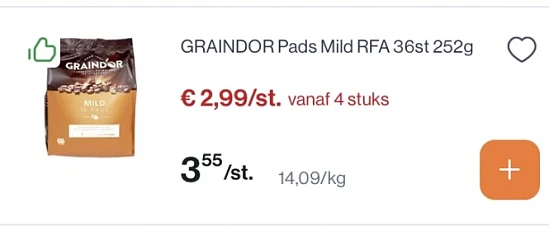 Koffiepads goedkoper