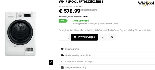 WHIRLPOOL FFTM229X2BBE