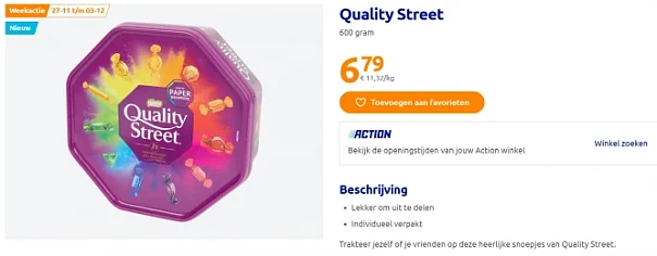 Quality street 🍬 Weekaanbieding bij Action