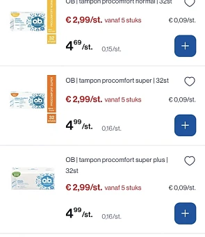 Ob tampon goedkoper
