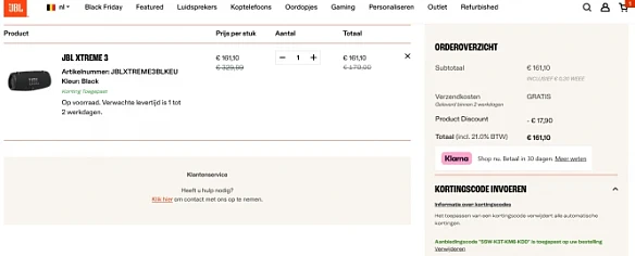 -10% op JBL items 🎶