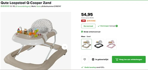-39% loopstoeltjes Qute 👶 Gratis boekje