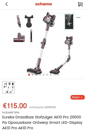 Eureka Draadloze Stofzuiger AK10 Pro