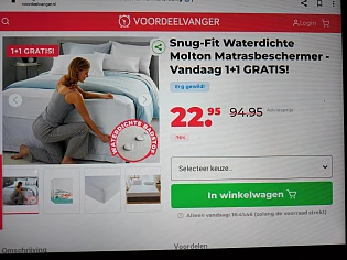 Waterdichte Molton Matrasbeschermer - Vandaag 1+1 GRATIS!