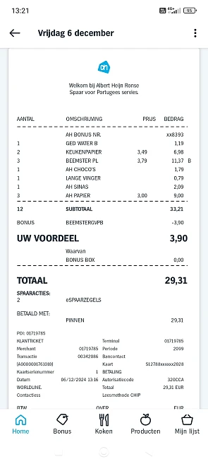 Albert Heijn €3,90 korting