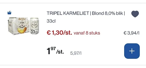 Tripel karmeliet in goedkoper