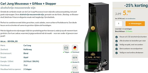 Geschenkset met mousserende wijn🥂 alcoholvrij