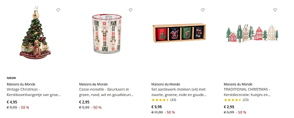 -50% op alle kerstdecoratie 🎄 Maisons du Monde