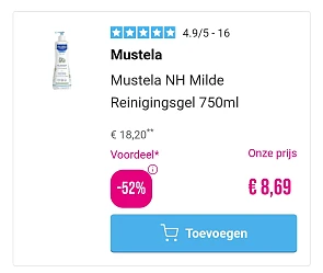 Mustella babyverzorging aan 53% korting 👶