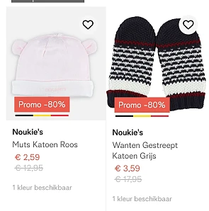 Babyartikelen Noukie's aan 80% korting