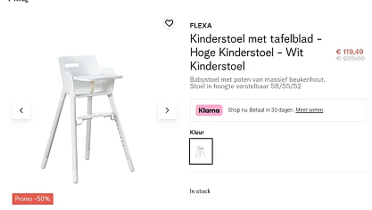 Flexa kinderstoel 50% korting