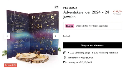 Adventskalender juwelen Mes Bijoux