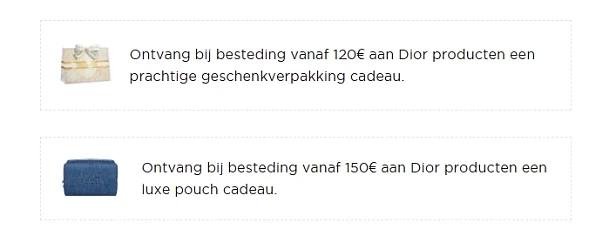 Gratis Dior geschenkverpakking en luxe pouch bij ICI Paris XL 🎀