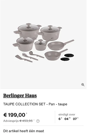 Berliner Hause pannenset aan 56% korting