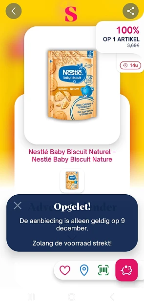 Shopmium 100% terugbetaald nestle baby biscuit