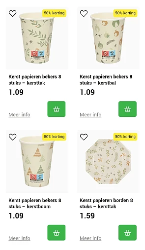 Papieren kerstbekers en borden