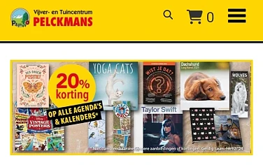 20% korting op kalenders en agenda's