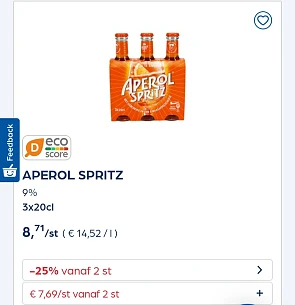 Collect&go APEROL SPRITZ 9% 3x20cl -25%