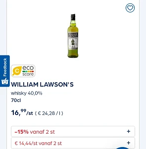 Collect&go WILLIAM LAWSON'S whisky -15%